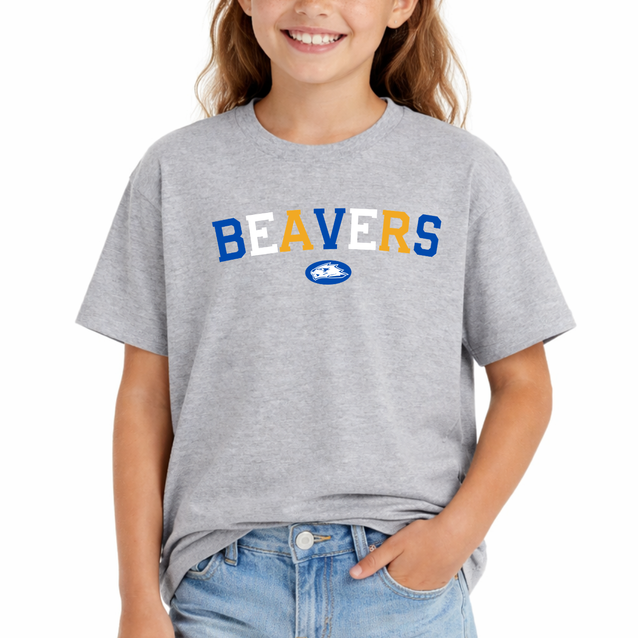 Wilton Youth Multicolor Arch Beavers Tee