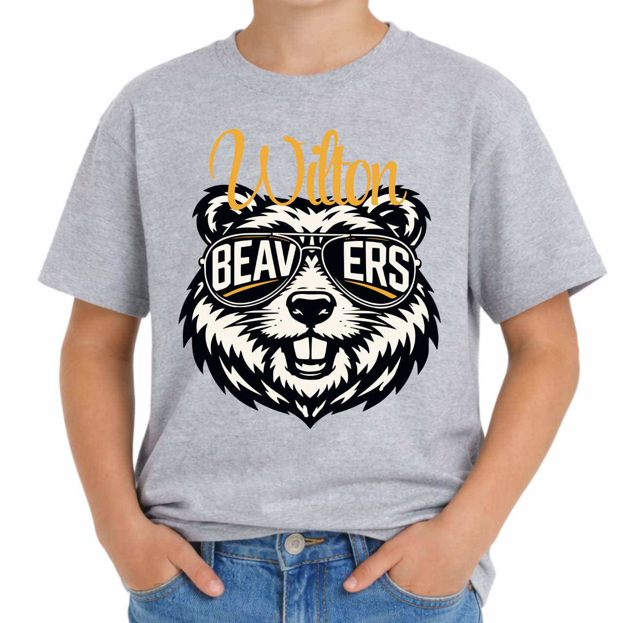 Wilton Youth Cool Mascot Beavers Tee