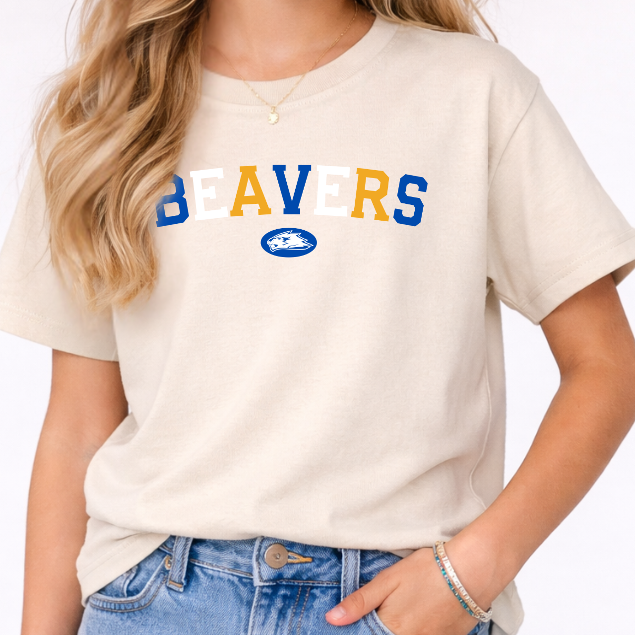 Wilton Youth Multicolor Arch Beavers Tee