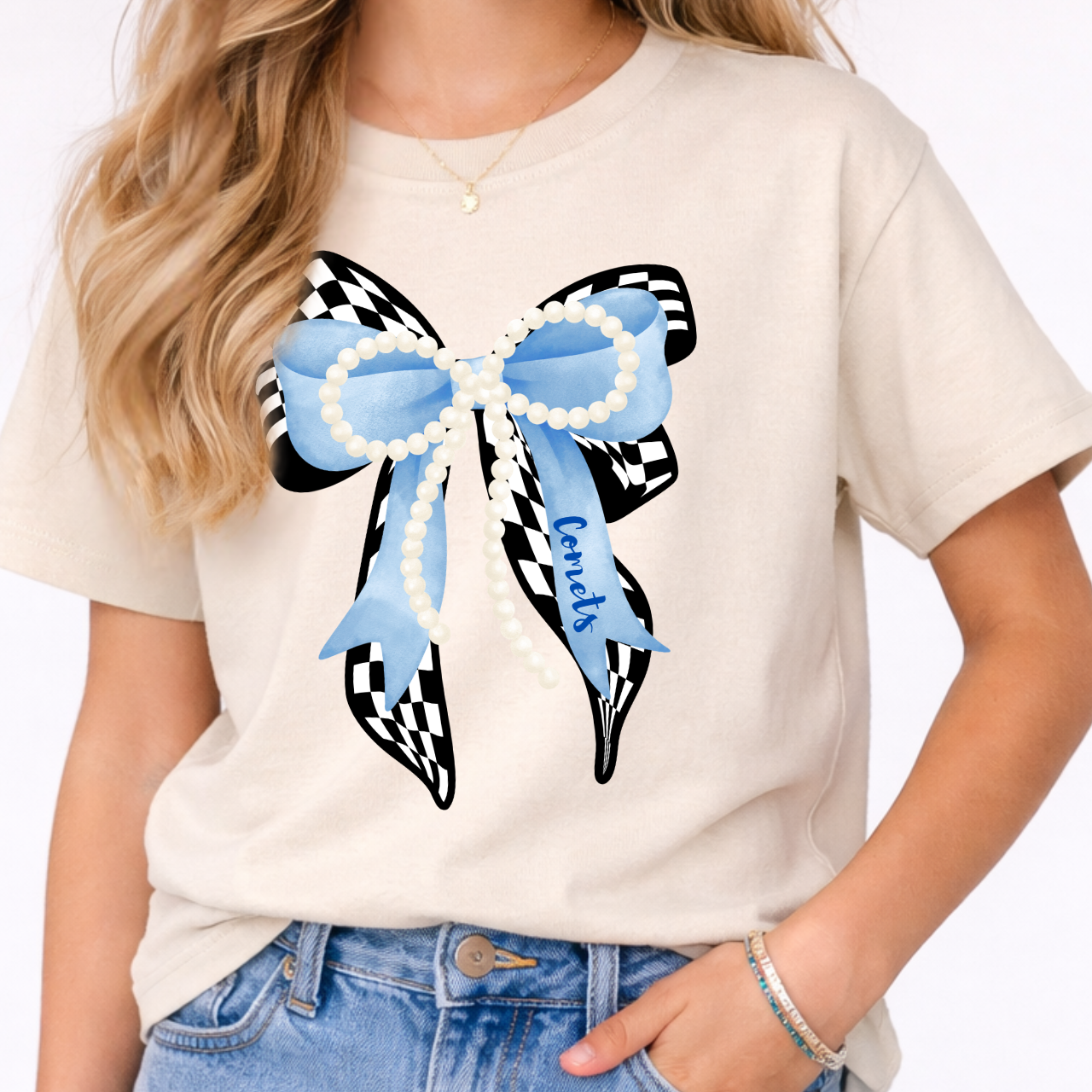 West Liberty Comets Pearl Bow Youth Tee