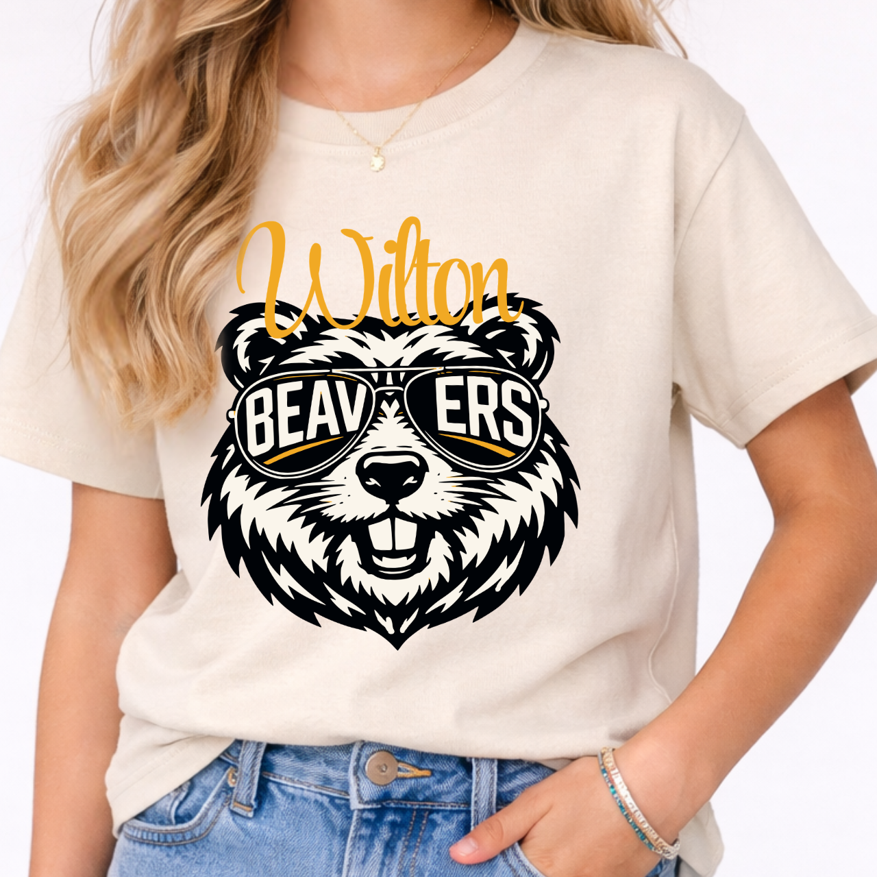 Wilton Youth Cool Mascot Beavers Tee