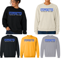 Wilton Stepperettes Dance Team unisex crewneck sweatshirts in black, sand, gold, and sport gray