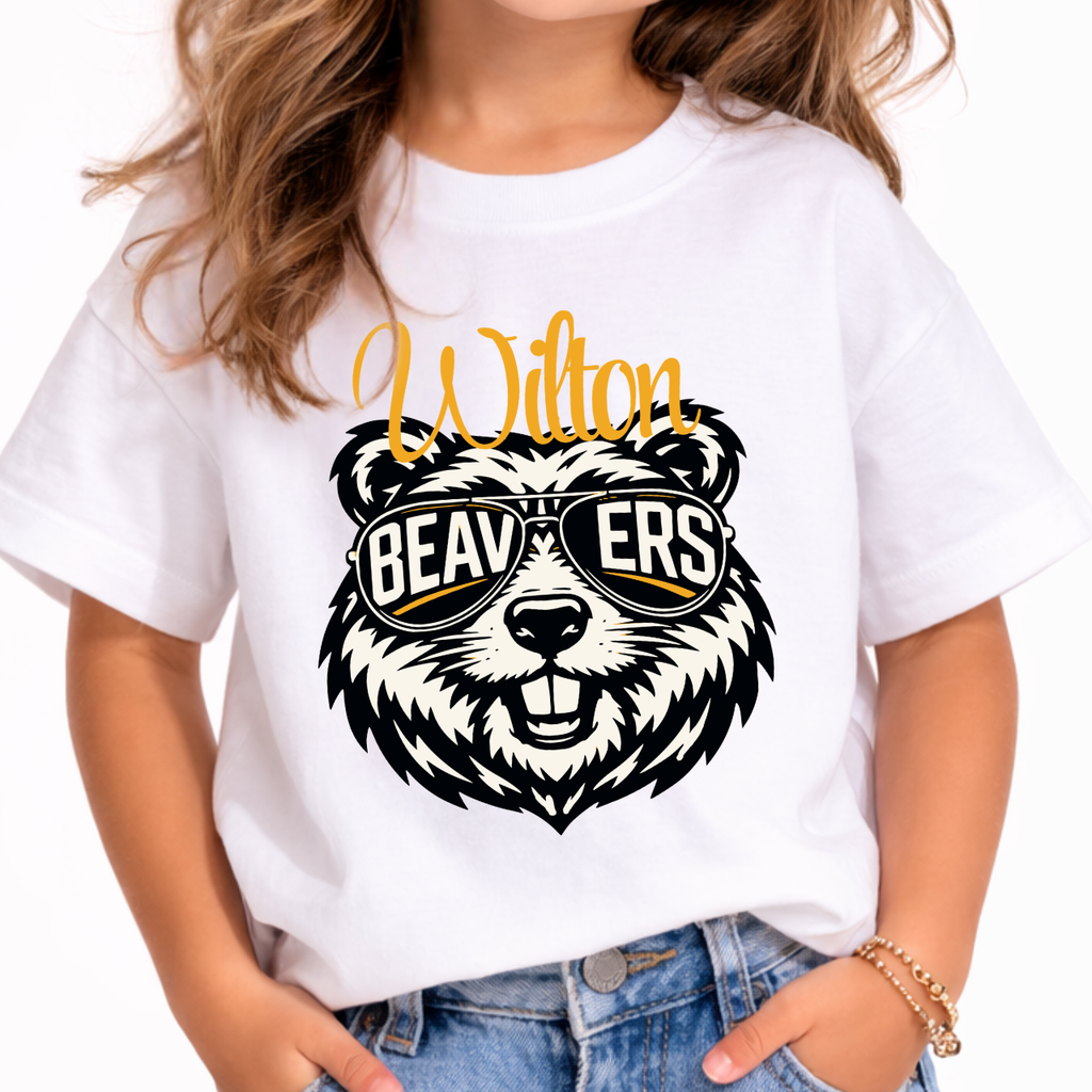 Wilton Beavers Youth Sunglasses Mascot Tee