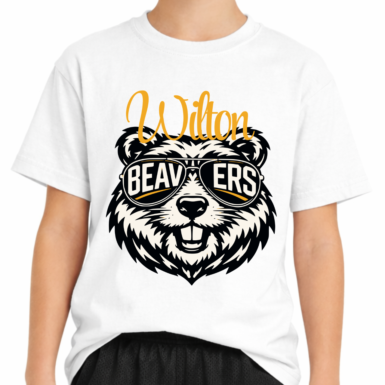 Wilton Beavers Youth Sunglasses Mascot Tee
