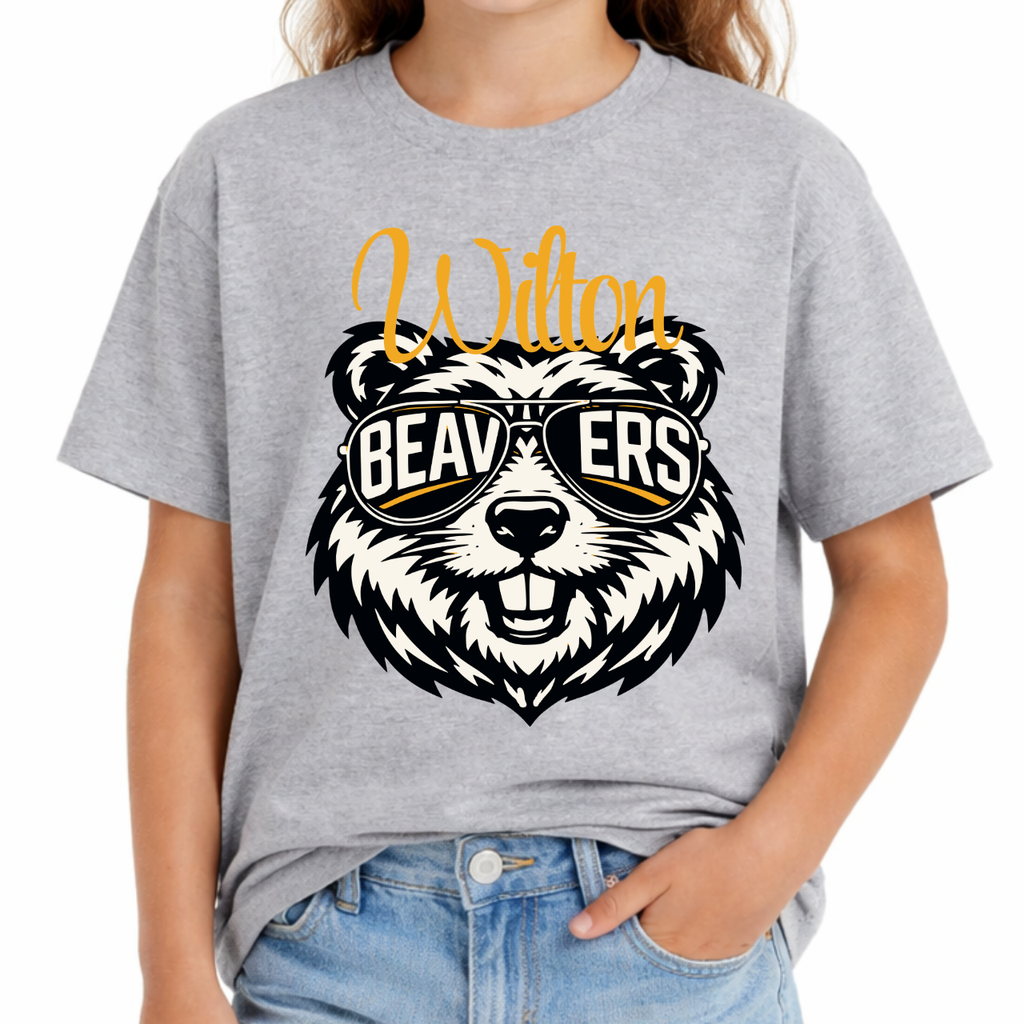 Wilton Beavers Youth Sunglasses Mascot Tee