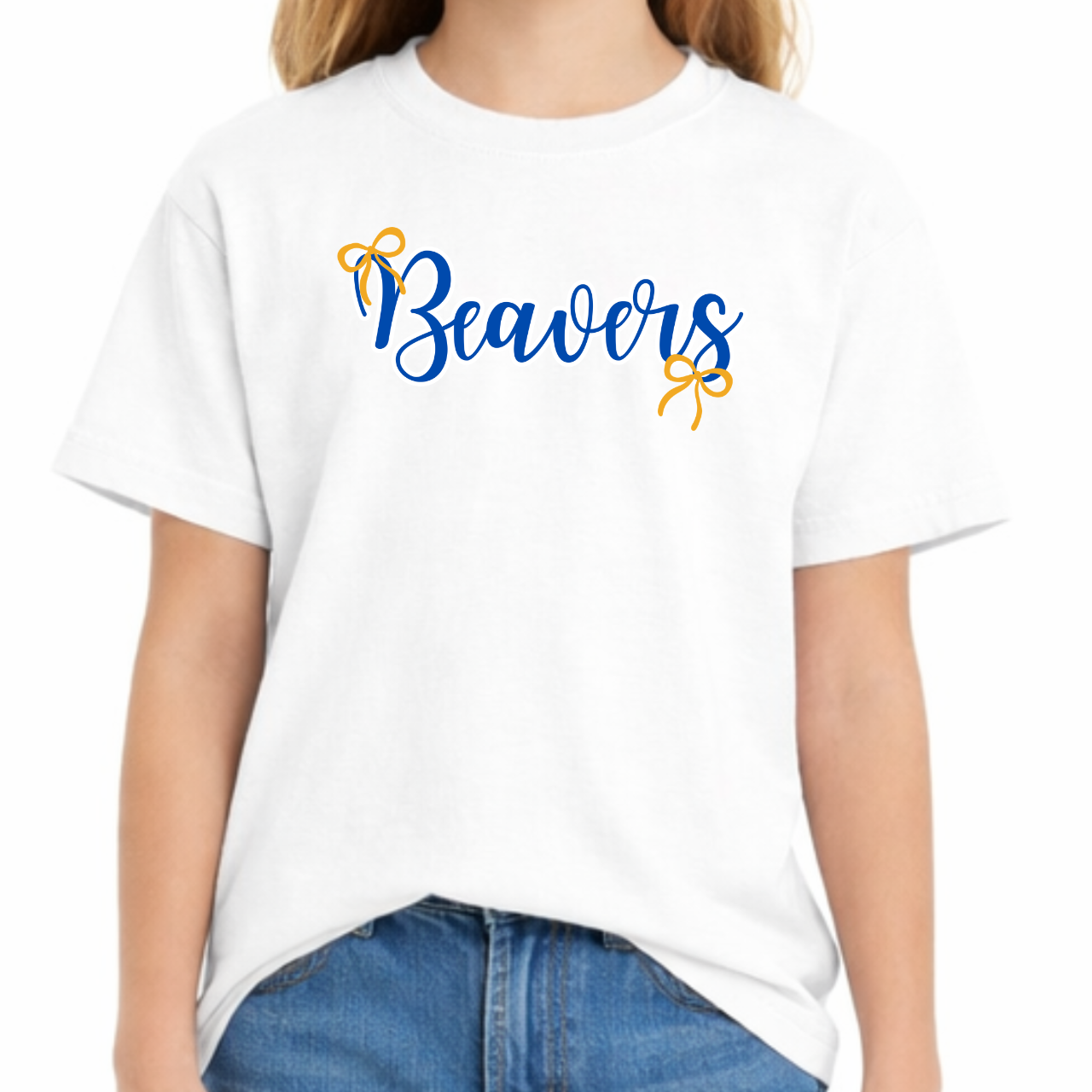 Wilton Beavers Bow Script Youth Tee