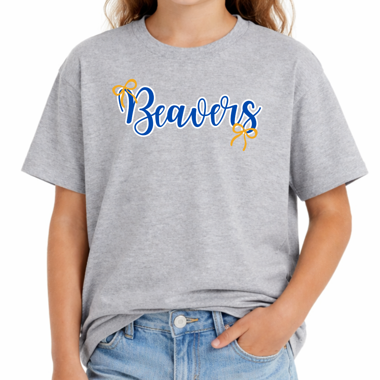 Wilton Beavers Bow Script Youth Tee