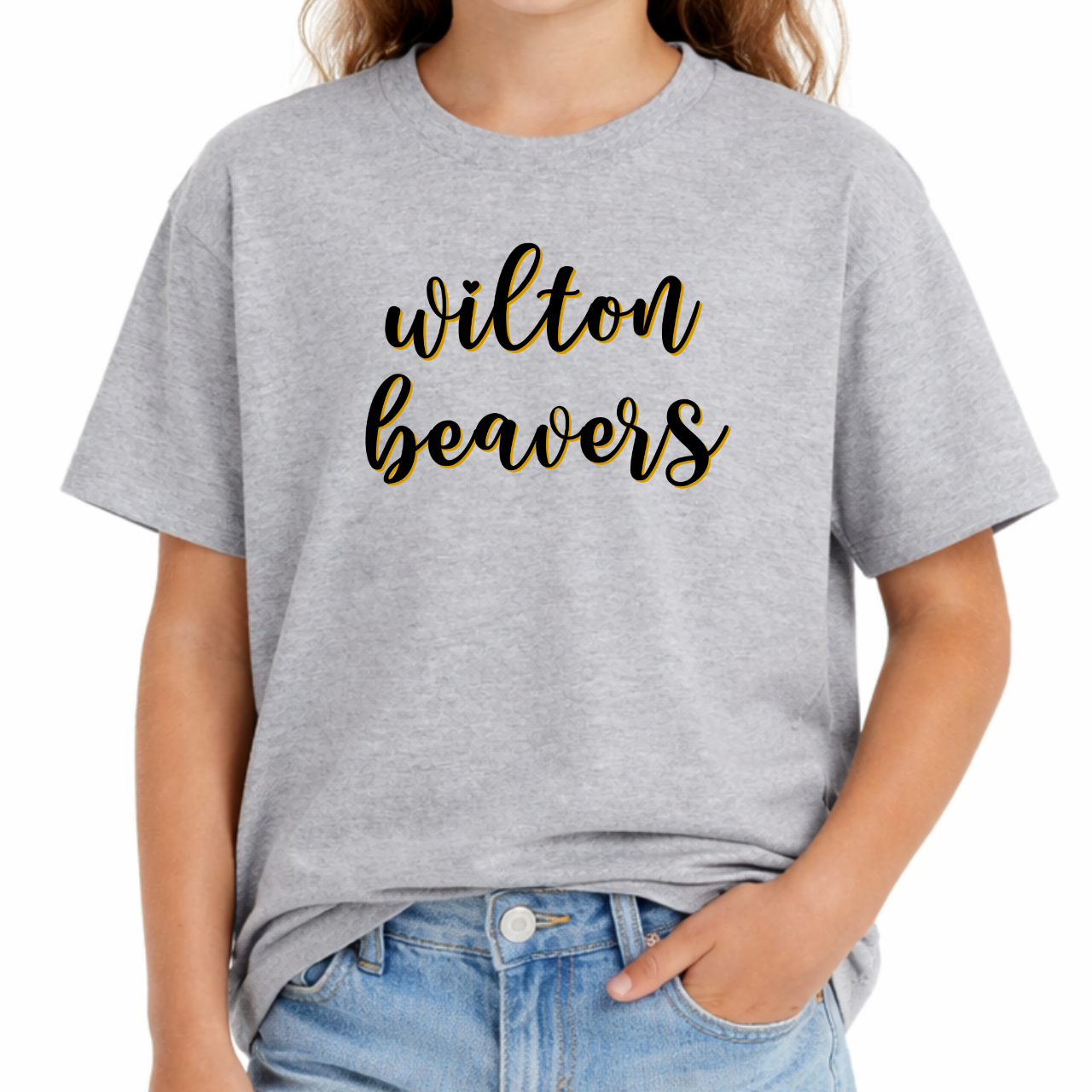 Wilton Beavers Script Youth Tee