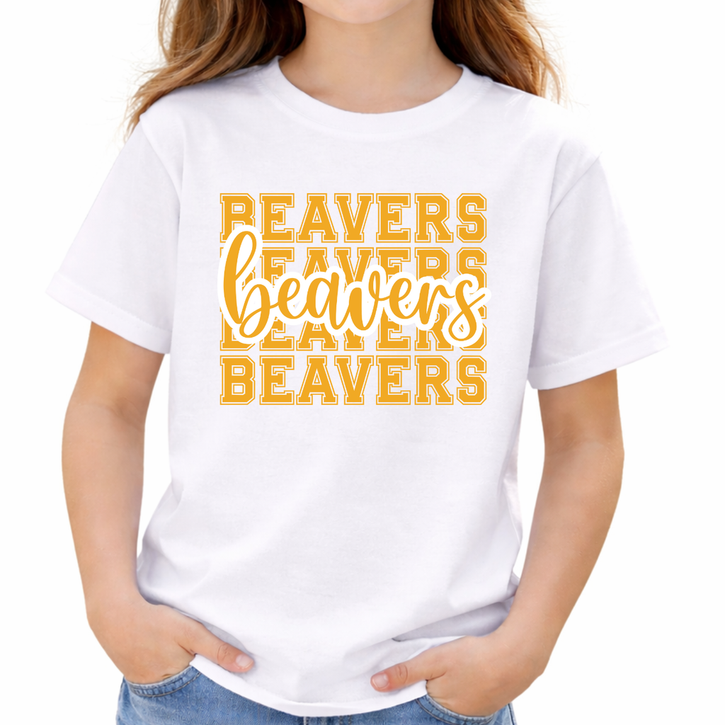 Wilton Beavers Repeat Script Youth Tee