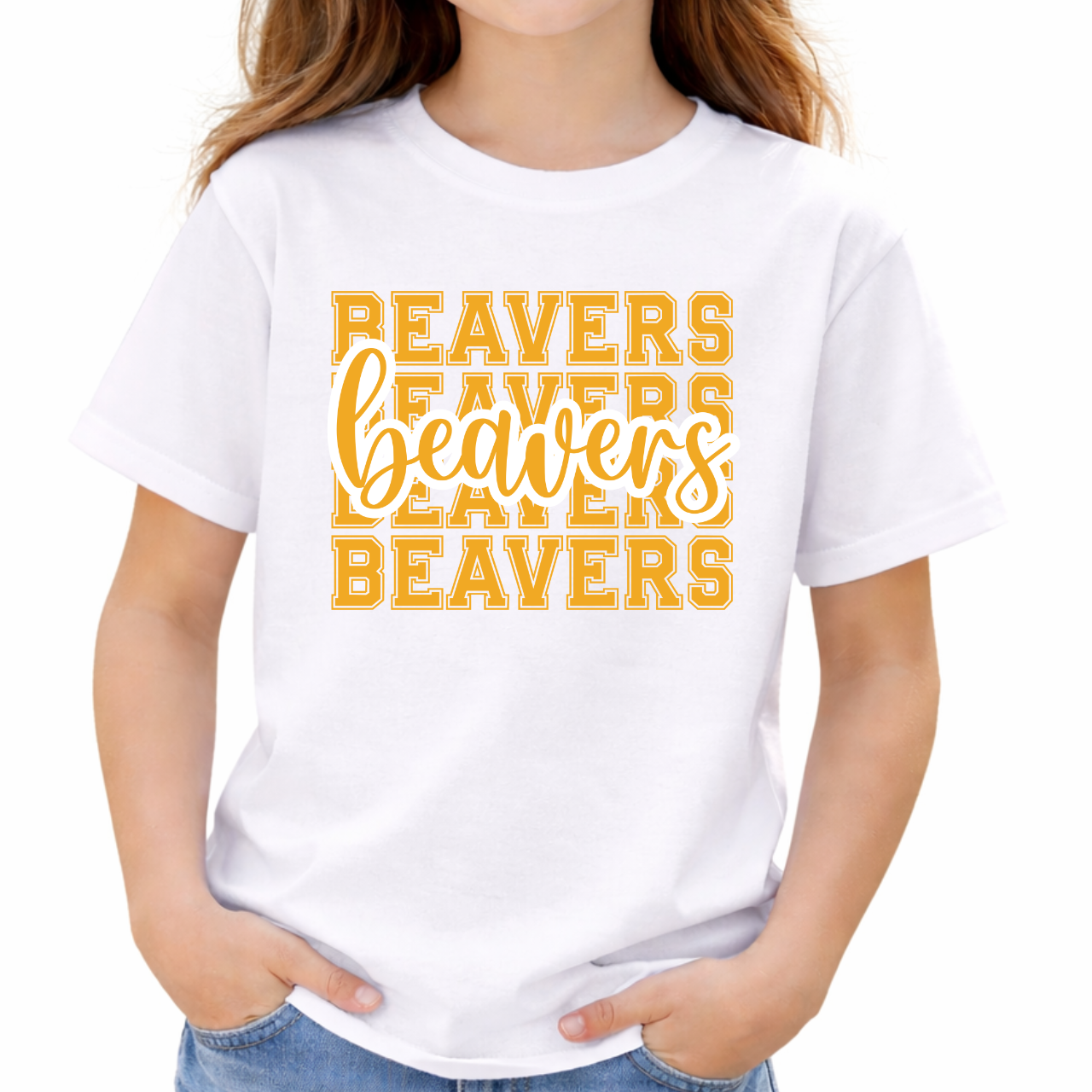 Wilton Beavers Repeat Script Youth Tee