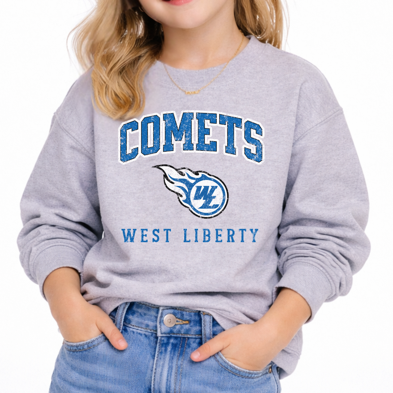West Liberty Comets Vintage Youth Crewneck
