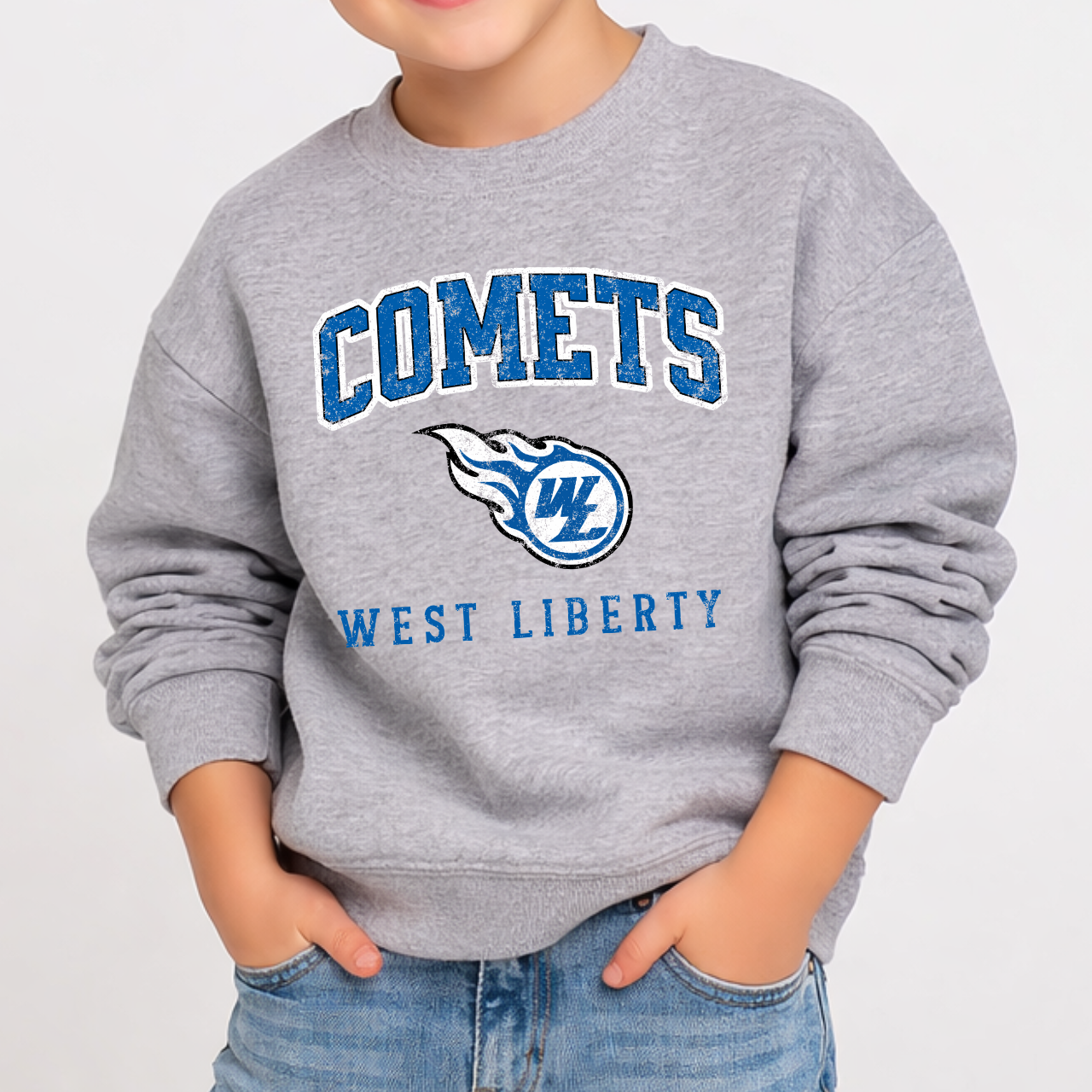 West Liberty Comets Vintage Youth Crewneck