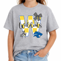 Durant Wildcats Checkered Initial Youth Tee