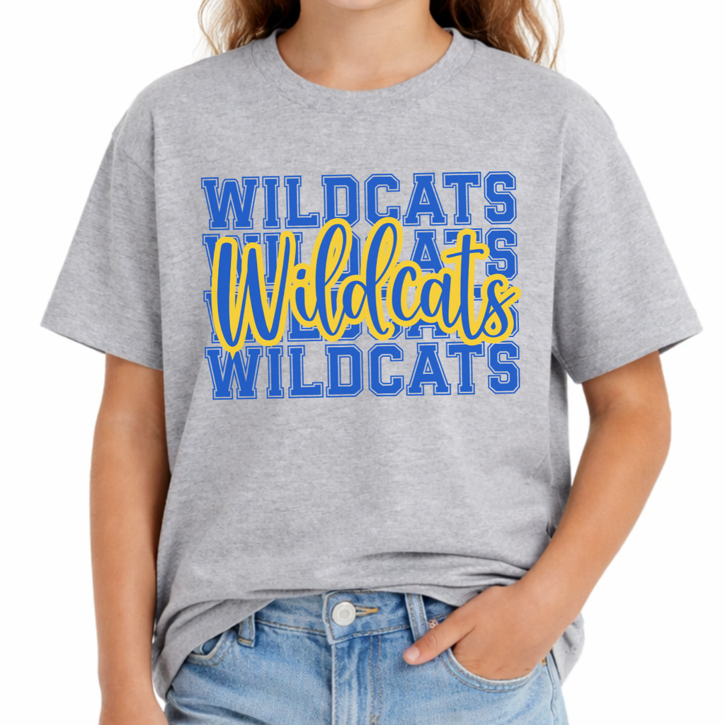Durant Wildcats Repeat Script Youth Tee