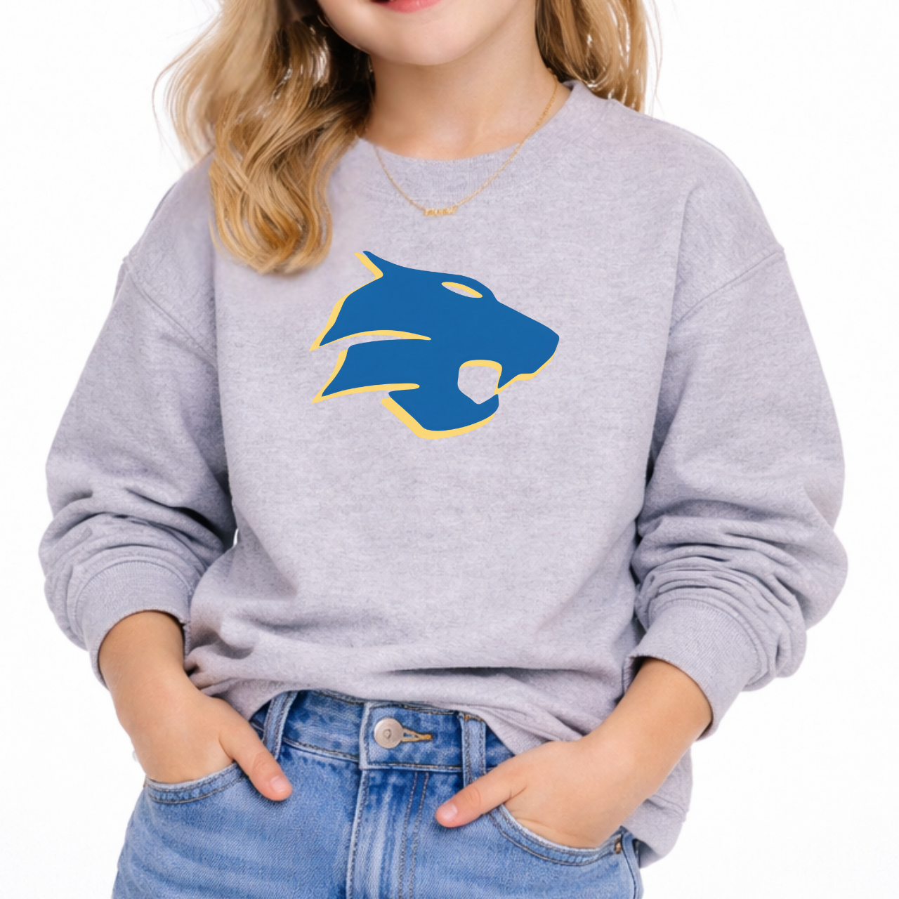 Youth - Durant Wildcats Logo Crewneck