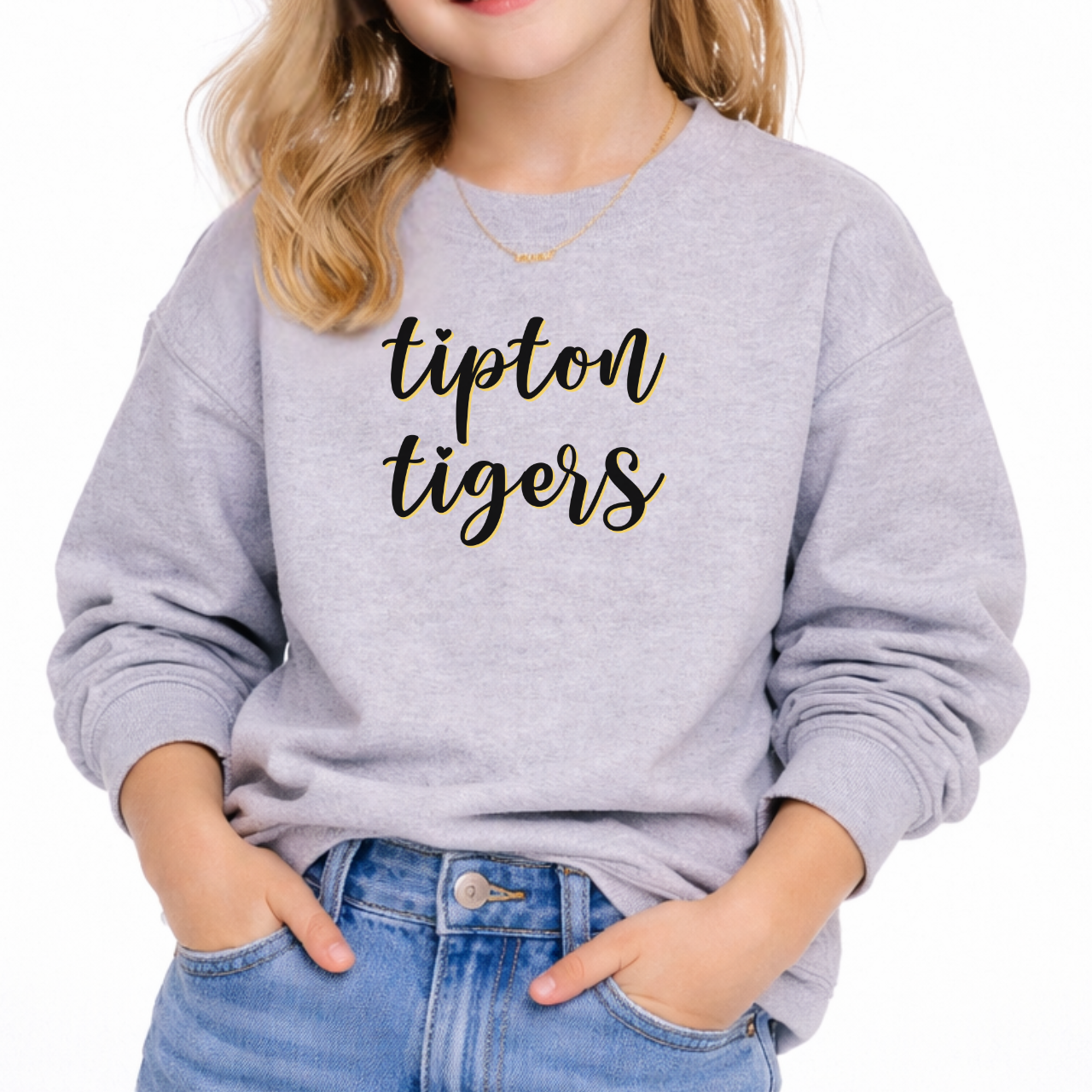Youth - Tipton Tigers Script Youth Crewneck