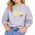 Youth - Tigers Bow Script Youth Crewneck